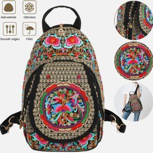 Handmade Embroidered Backpack Crossbody or Shoulder, Books Carrier bag for Girls